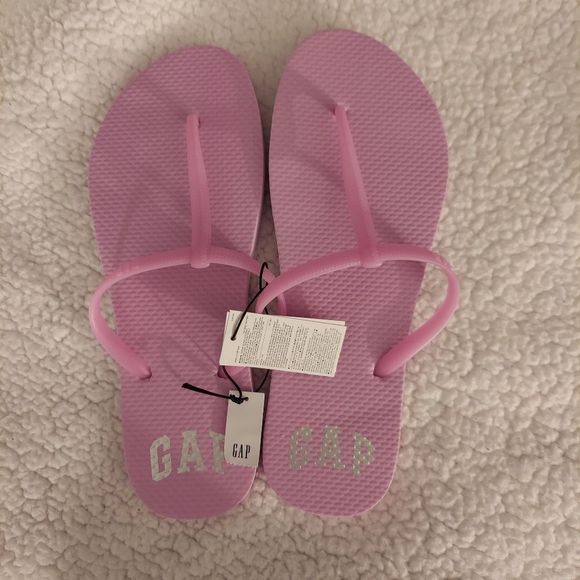 Gap Logo Flip Flops Size 10 Pink - Picture 1 of 5